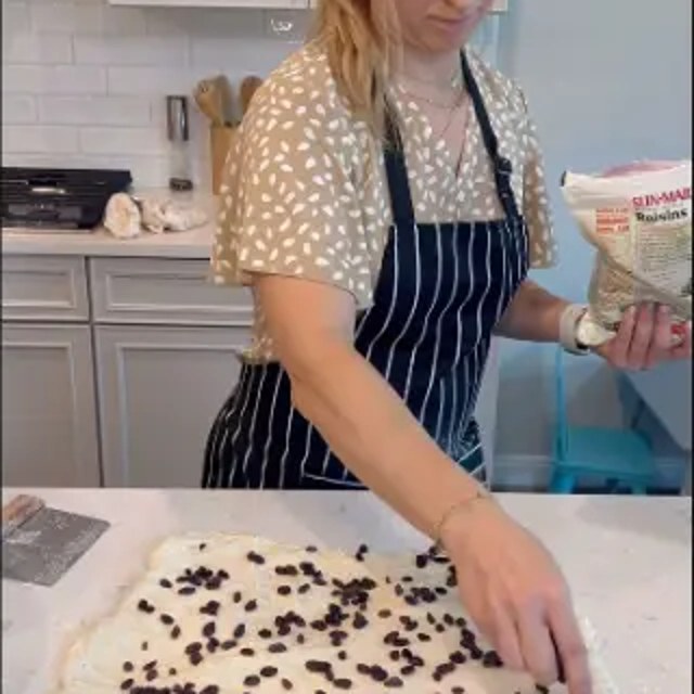 Shaping dough in the kitchen with chocolate chips